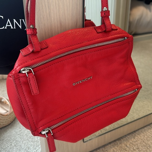 Givenchy Red Leather Small Pandora Bag - Picture 2 of 3